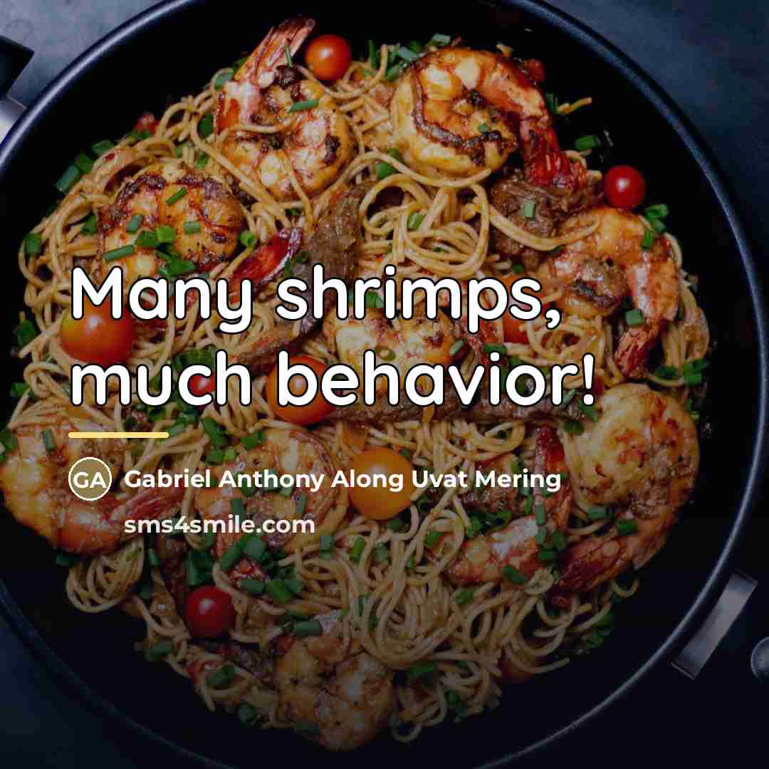 “Many shrimps, much behavior!…” quote by Gabriel Anthony Along Uvat Mering