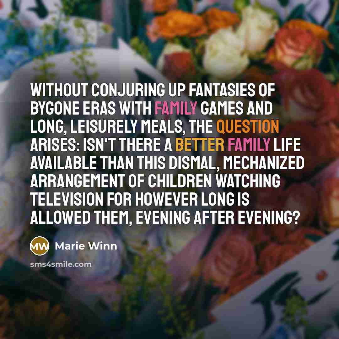 “Without conjuring up fantasies of bygone eras with family games…” quote by Marie Winn