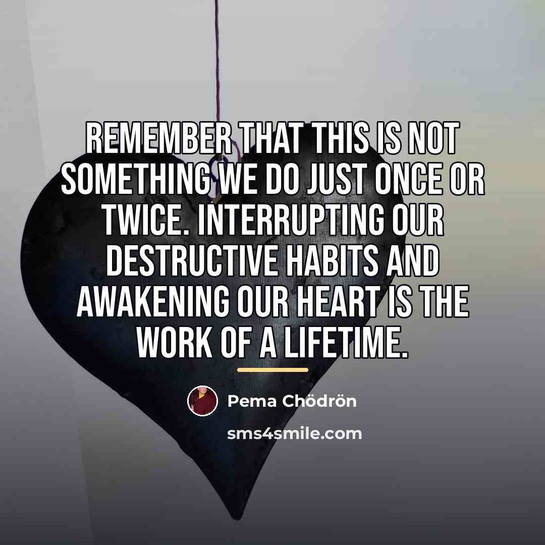 “Remember that this is not something we do just once…” quote by Pema Chodron