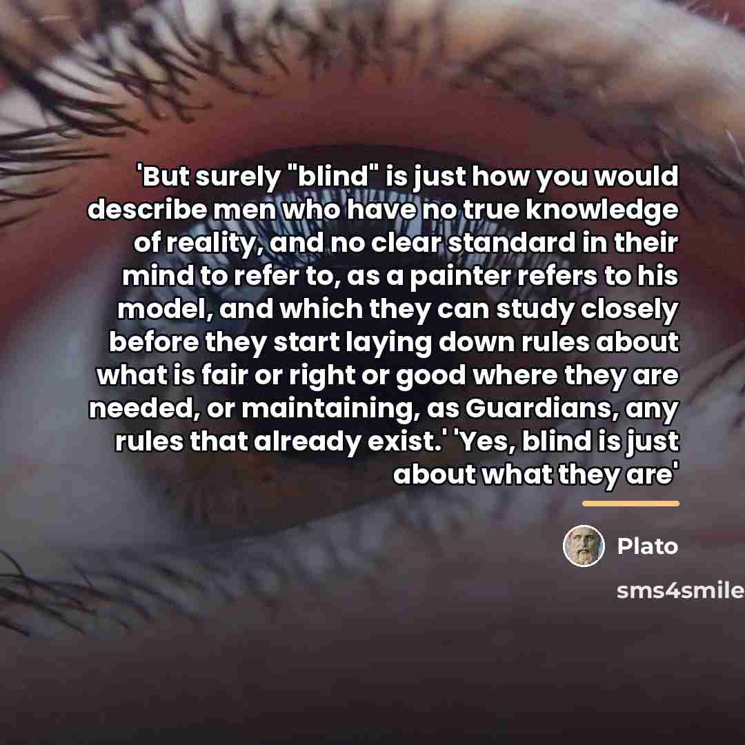 “'But surely "blind" is just how you would describe men…” quote by Plato
