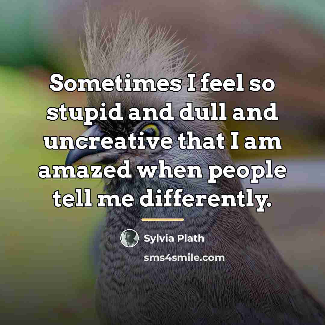 “Sometimes I feel so stupid and dull and uncreative that…” quote by Sylvia Plath