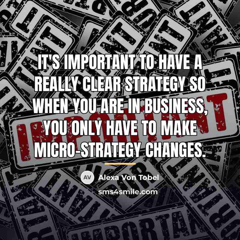 “It's important to have a really clear strategy so when…” quote by Alexa Von Tobel
