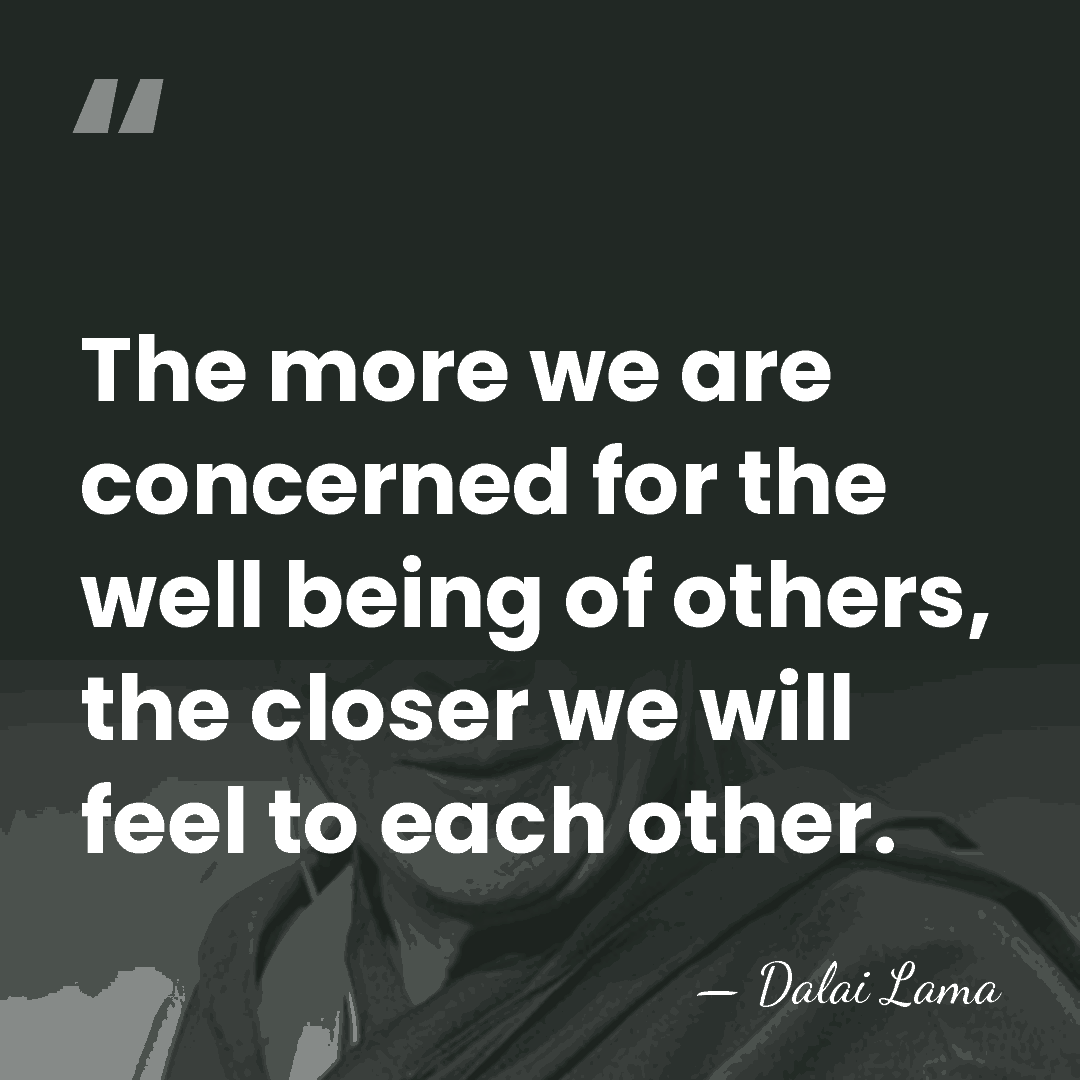 The more we are concerned for the well being of others, the&hellip; - Dalai Lama