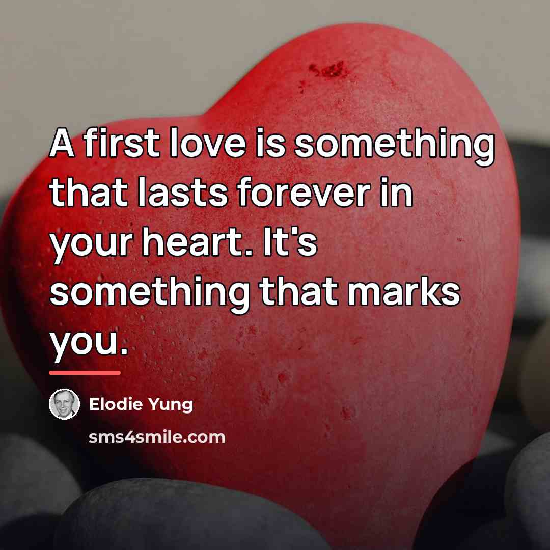 “A first love is something that lasts forever in your…” quote by Elodie Yung