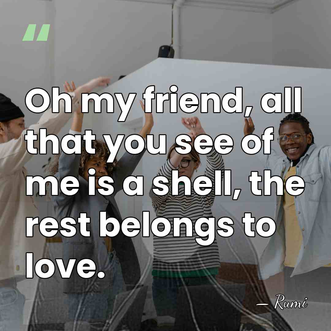 Oh my friend, all that you see of me is a shell,&hellip; - Rumi