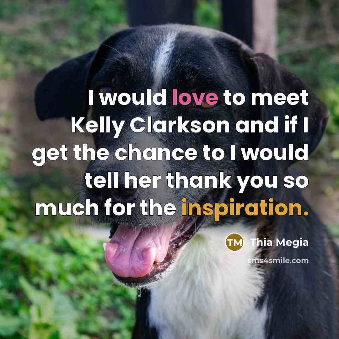 “I would love to meet Kelly Clarkson and if I…” quote by Thia Megia