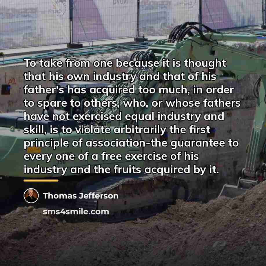 “To take from one because it is thought that his…” quote by Thomas Jefferson