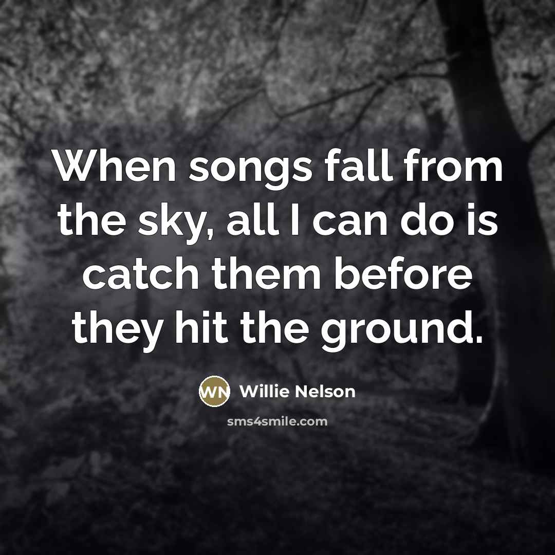 “When songs fall from the sky, all I can do…” quote by Willie Nelson
