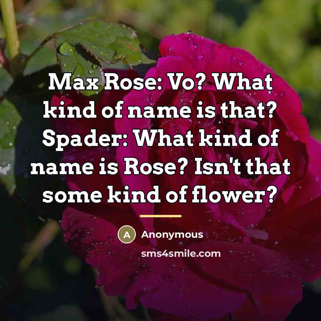 “Max Rose: Vo? What kind of name is that? Spader:…” quote by Anonymous