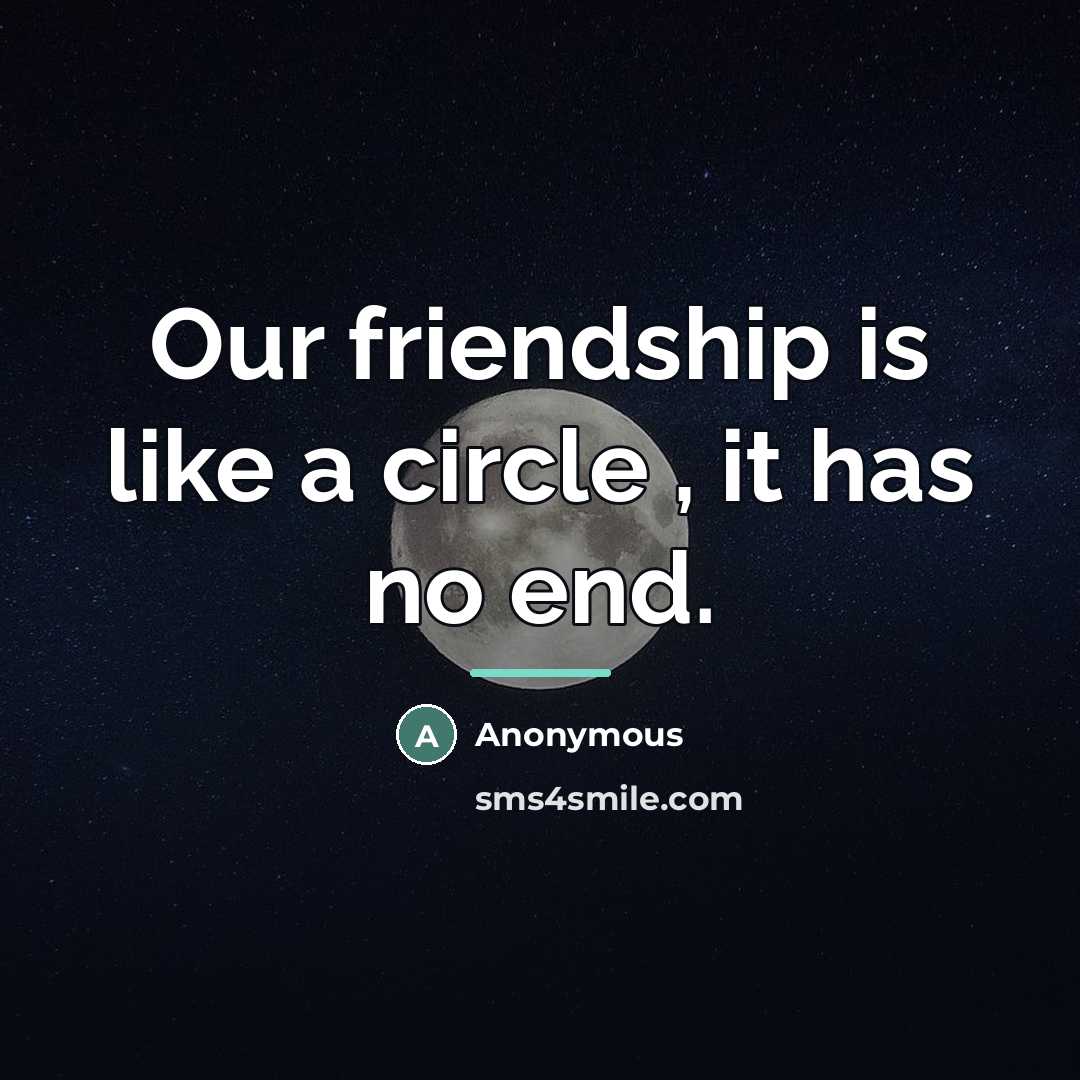 “Our friendship is like a circle , it has no…” quote by Anonymous