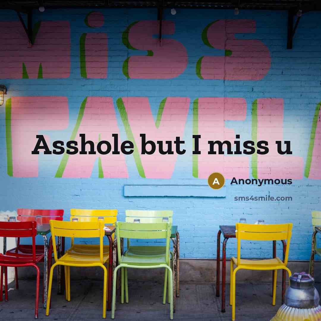 “Asshole but I miss u…” quote by Anonymous