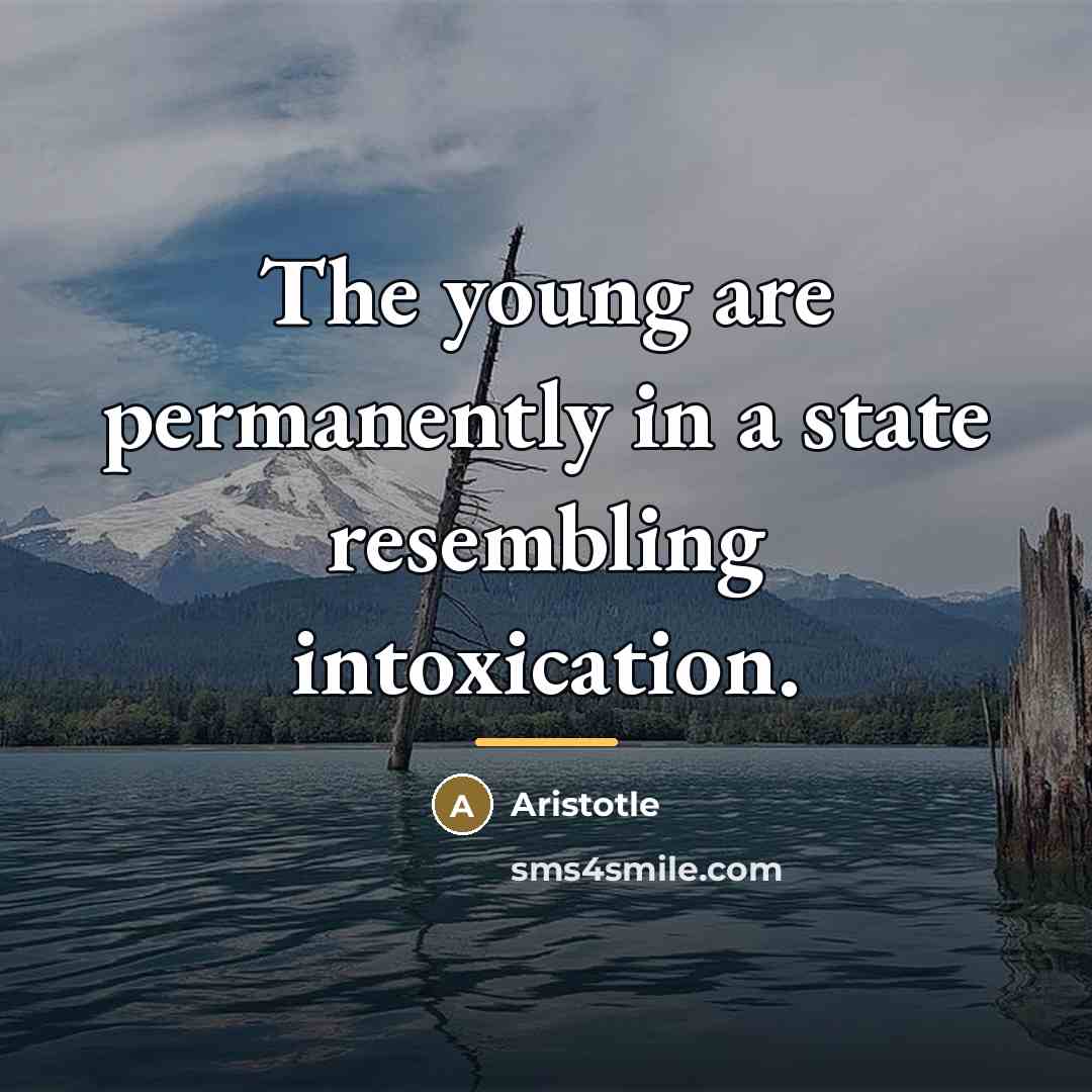 “The young are permanently in a state resembling intoxication.…” quote by Aristotle