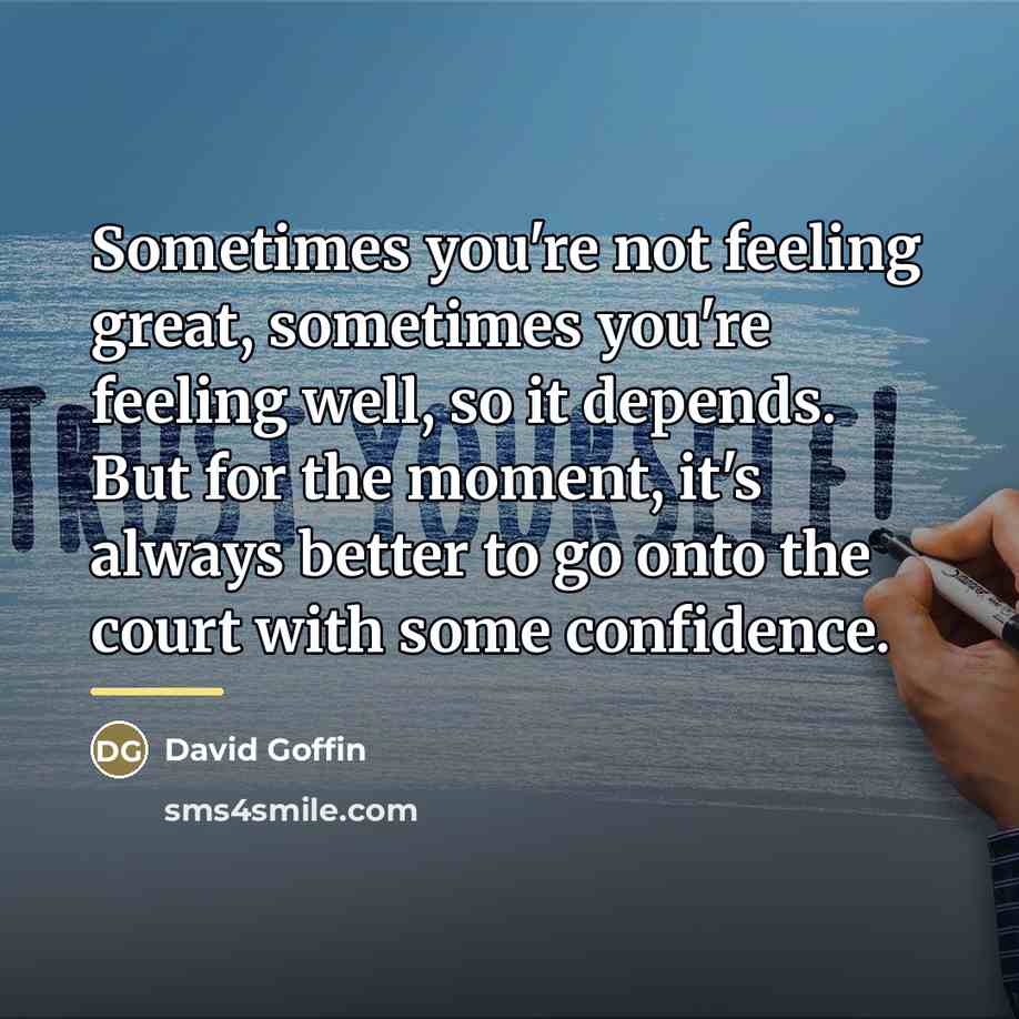 “Sometimes you're not feeling great, sometimes you're feeling well, so…” quote by David Goffin