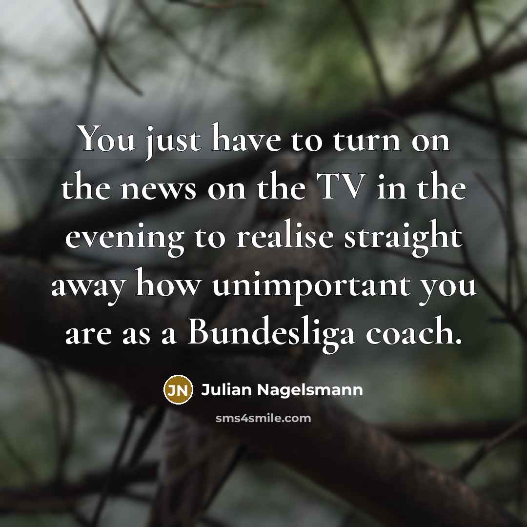 “You just have to turn on the news on the…” quote by Julian Nagelsmann