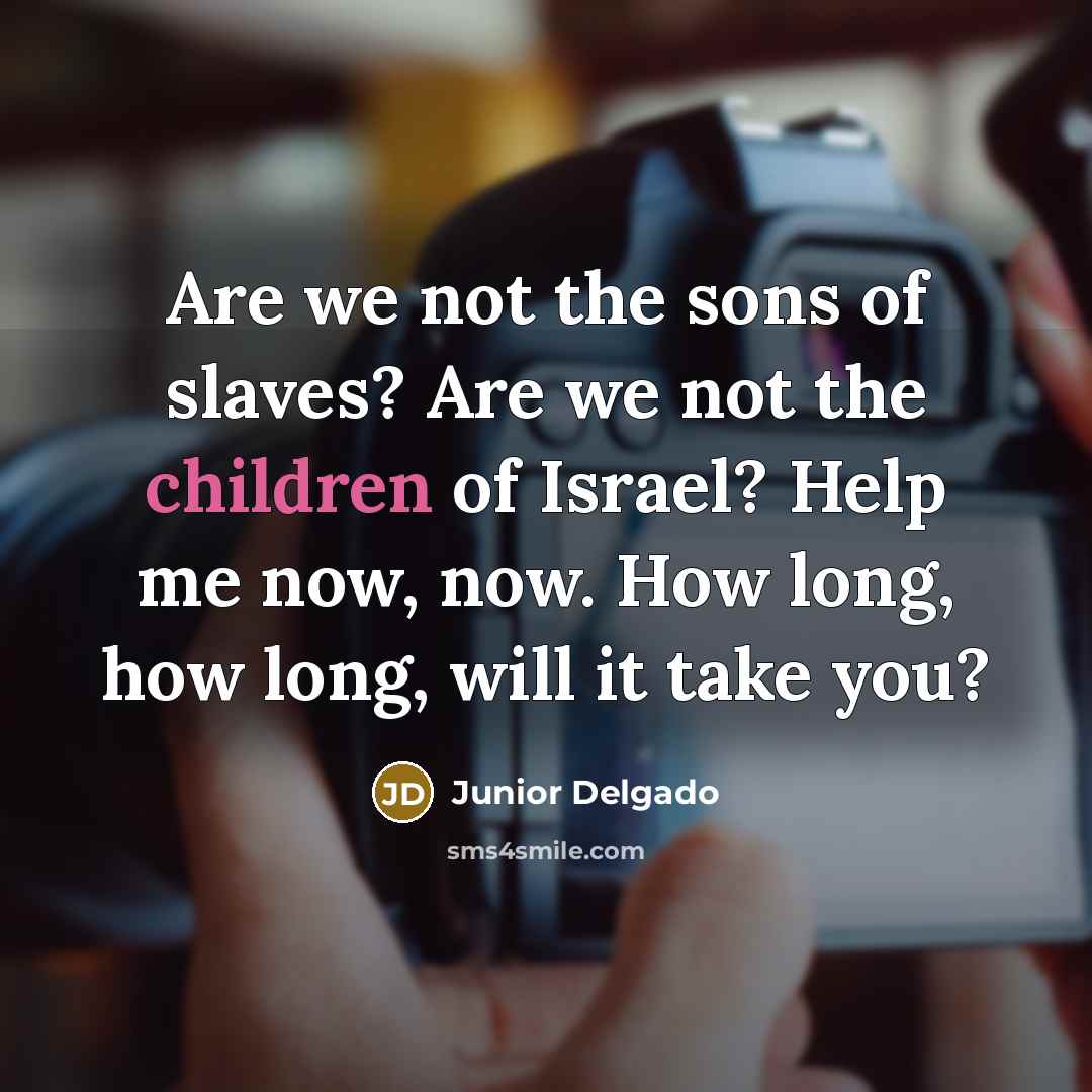 “Are we not the sons of slaves? Are we not…” quote by Junior Delgado