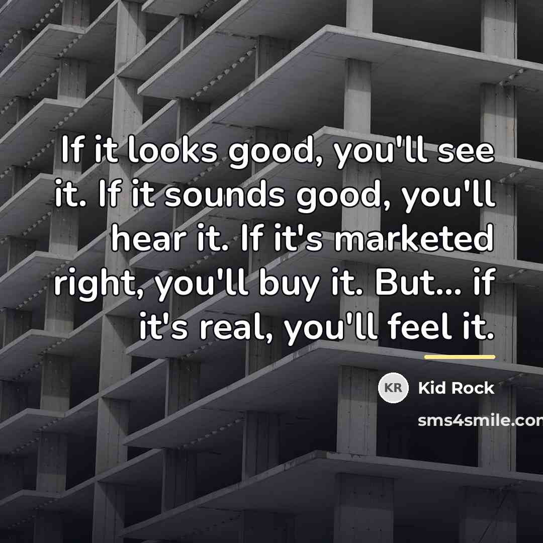 “If it looks good, you'll see it. If it sounds…” quote by Kid Rock