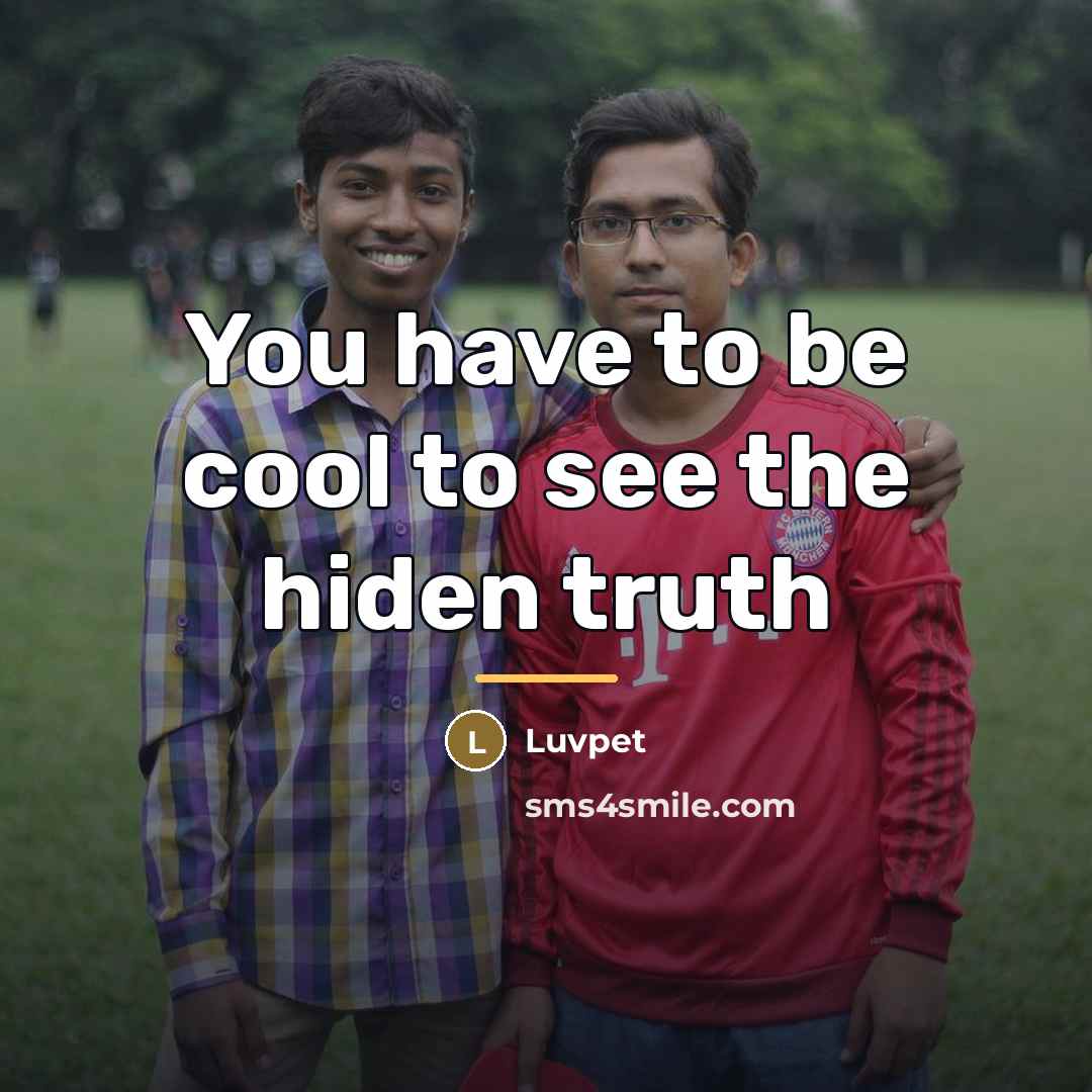 “You have to be cool to see the hiden truth…” quote by Luvpet