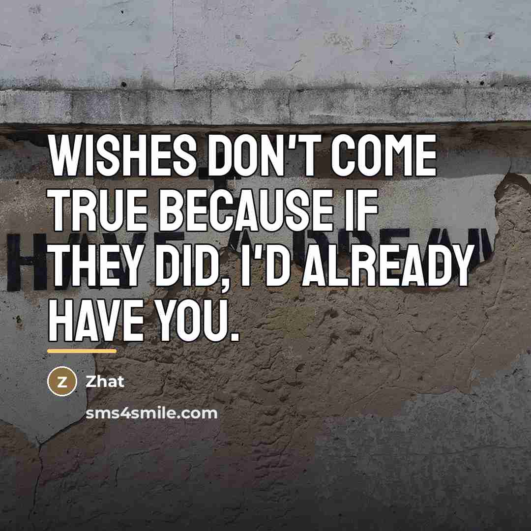 “Wishes don't come true because if they did, I'd already…” quote by Zhat