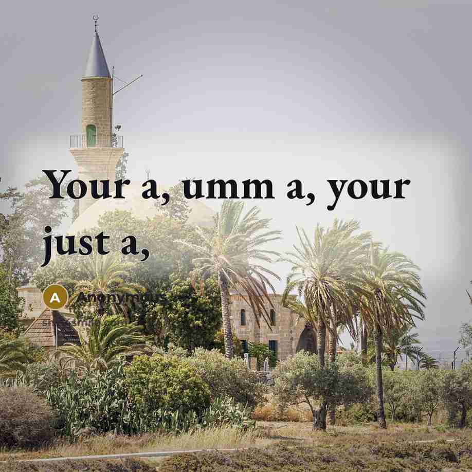 “Your a, umm a, your just a,” quote by Anonymous