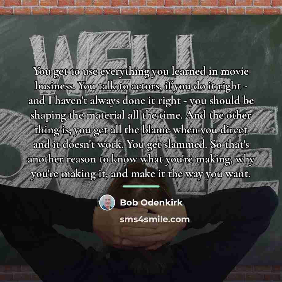 “You get to use everything you learned in movie business.…” quote by Bob Odenkirk