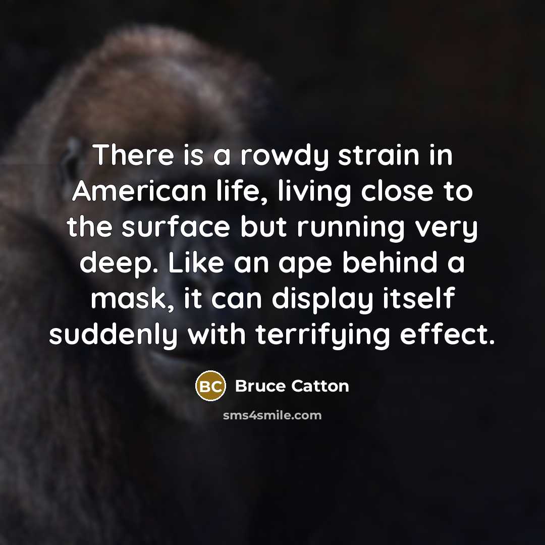 “There is a rowdy strain in American life, living close…” quote by Bruce Catton
