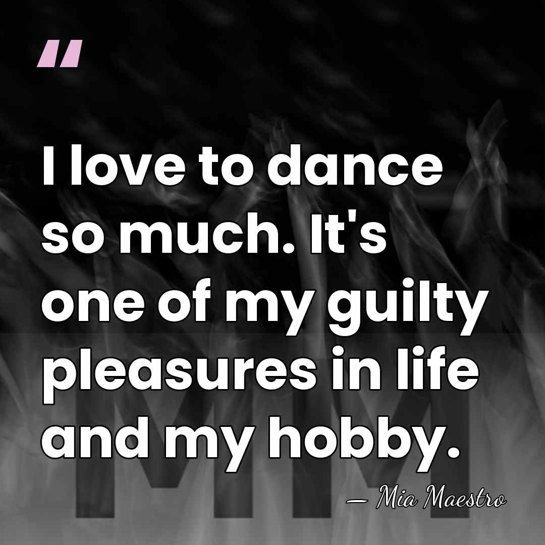 I love to dance so much. It's one of my guilty pleasures&hellip; - Mia Maestro