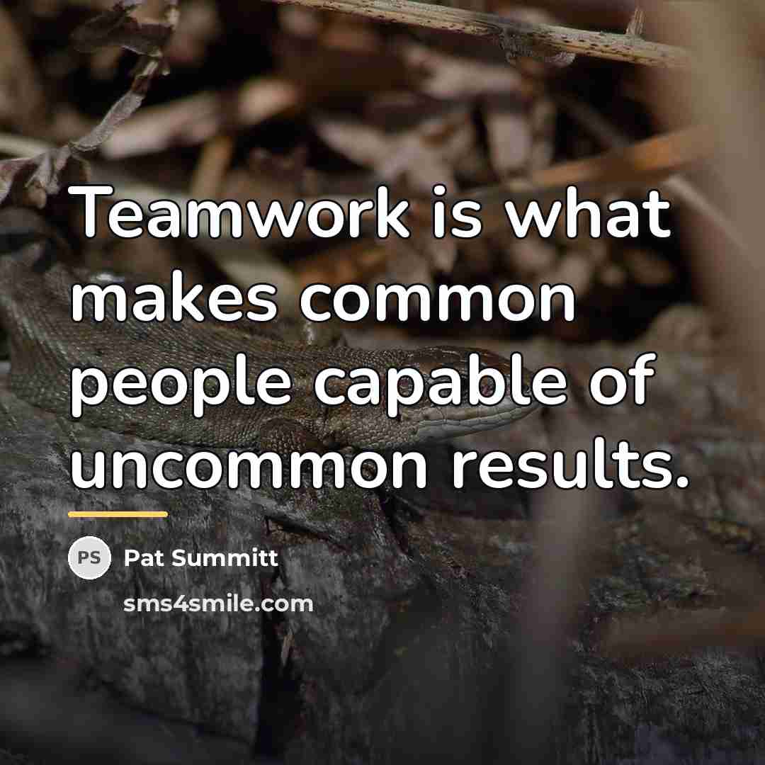 “Teamwork is what makes common people capable of uncommon results.…” quote by Pat Summitt