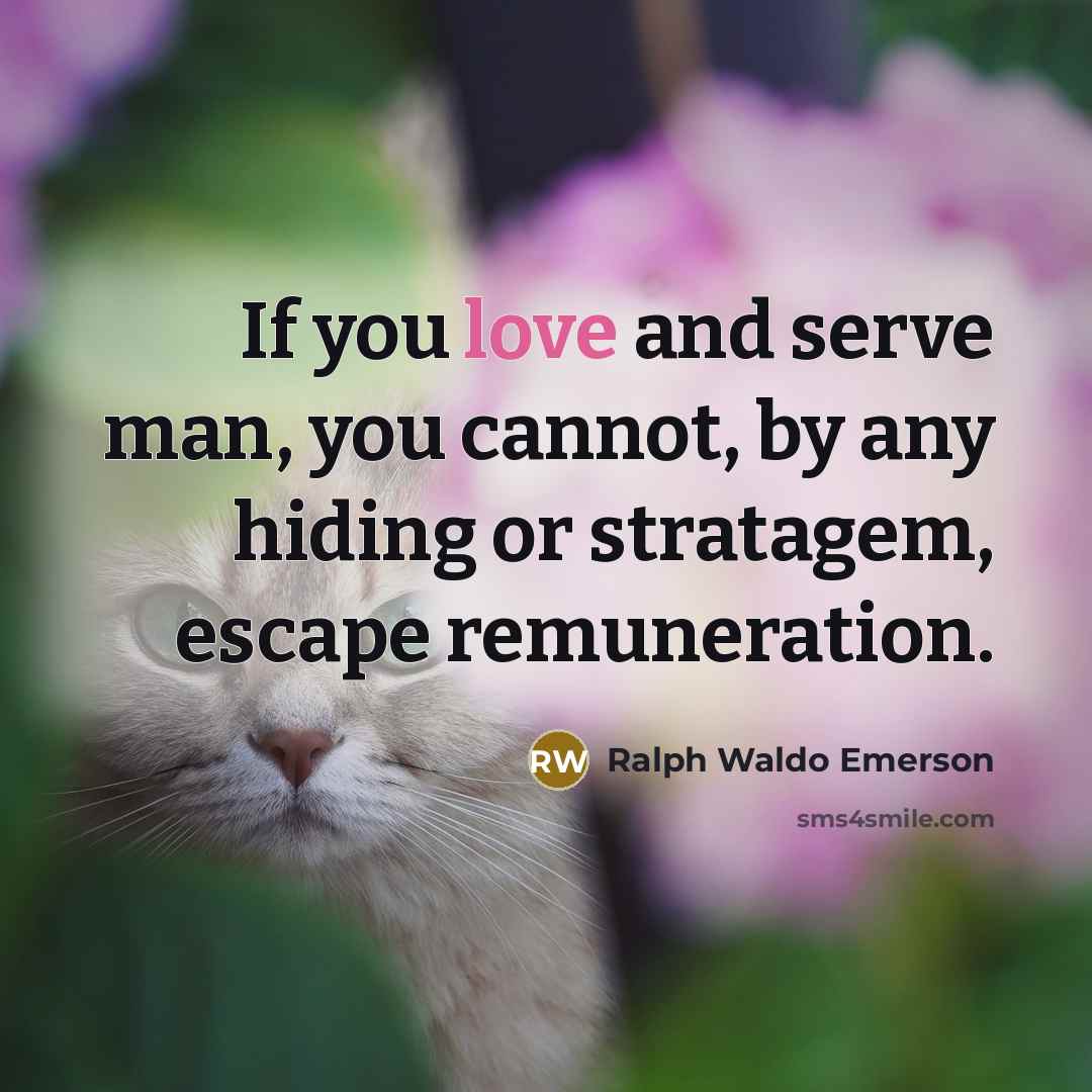 “If you love and serve man, you cannot, by any…” quote by Ralph Waldo Emerson