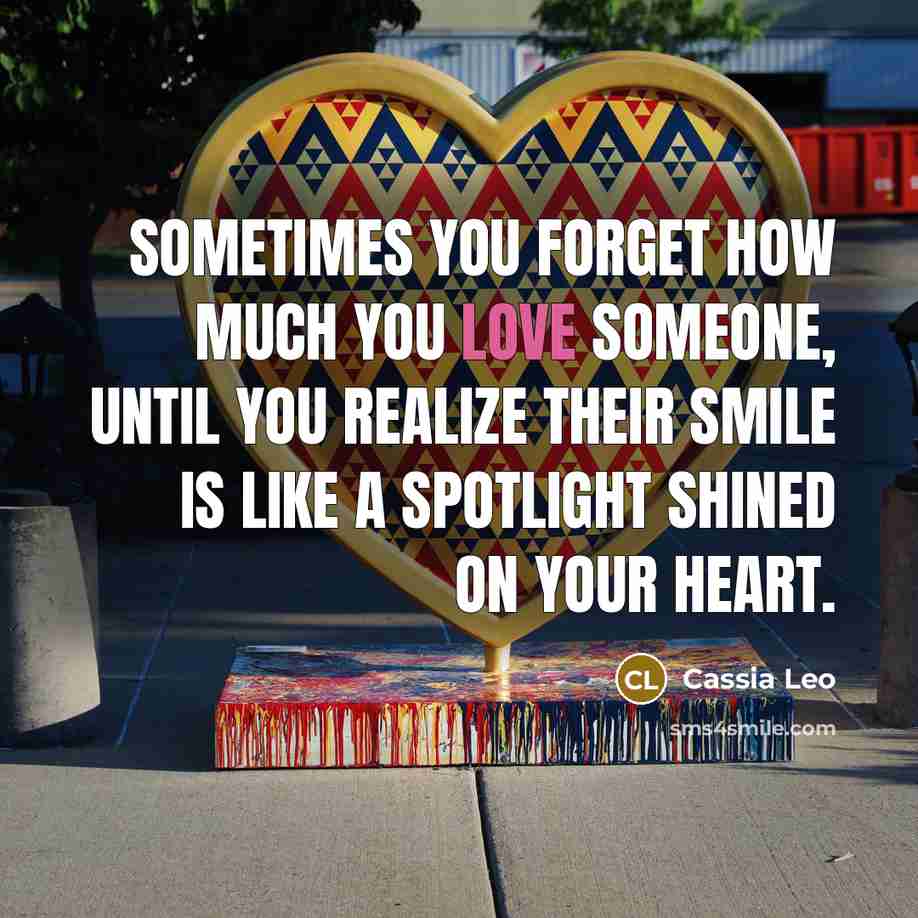 “Sometimes you forget how much you love someone, until you…” quote by Cassia Leo