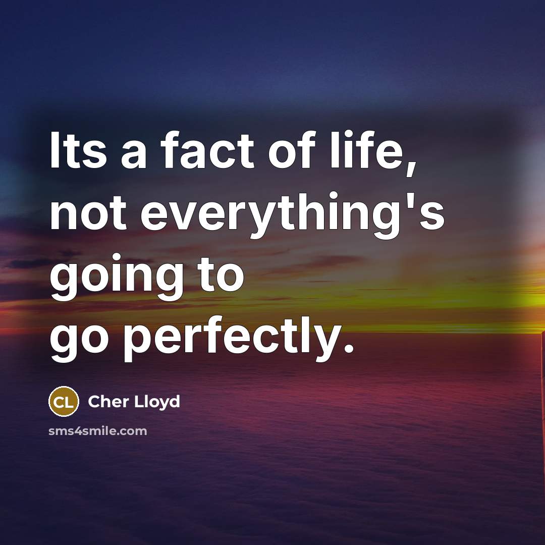 “Its a fact of life, not everything's going to go…” quote by Cher Lloyd
