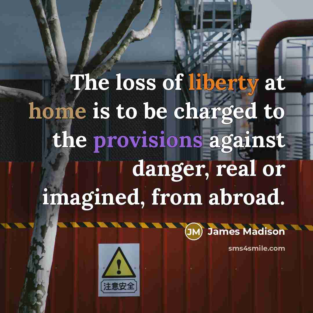 “The loss of liberty at home is to be charged…” quote by James Madison