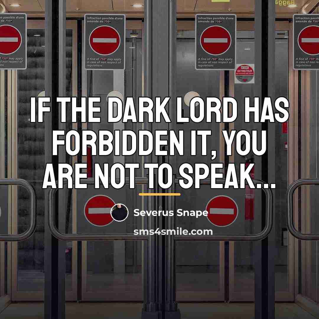 “If the Dark Lord has forbidden it, you are not…” quote by Severus Snape