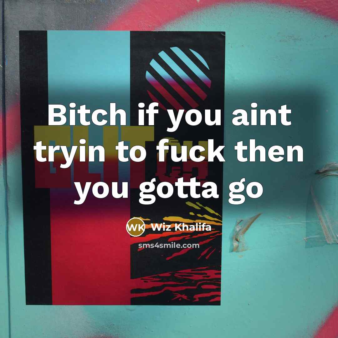 “Bitch if you aint tryin to fuck then you gotta…” quote by Wiz Khalifa