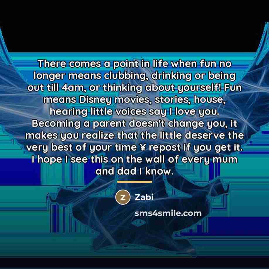 “There comes a point in life when fun no longer…” quote by Zabi