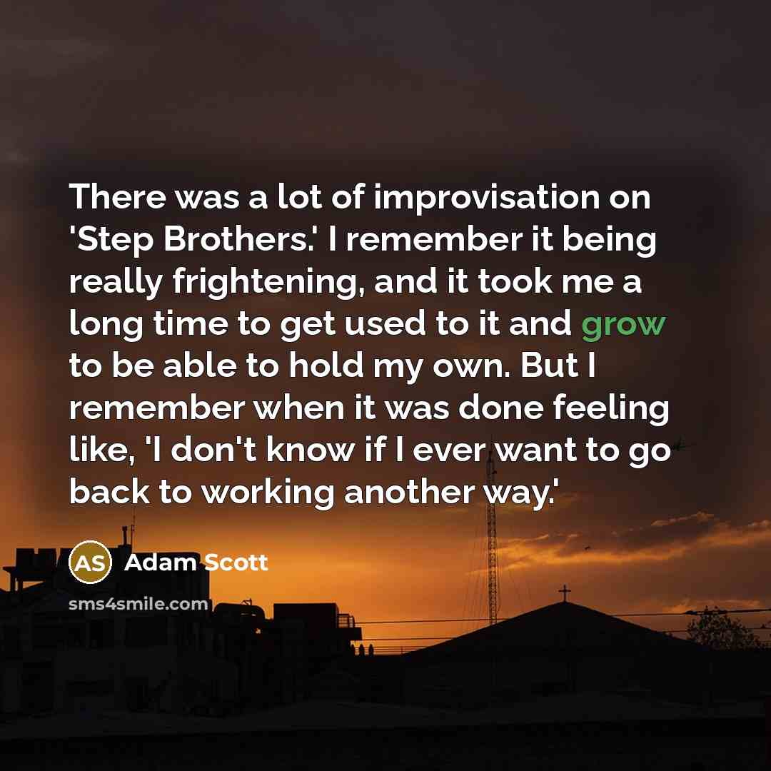 “There was a lot of improvisation on 'Step Brothers.' I…” quote by Adam Scott