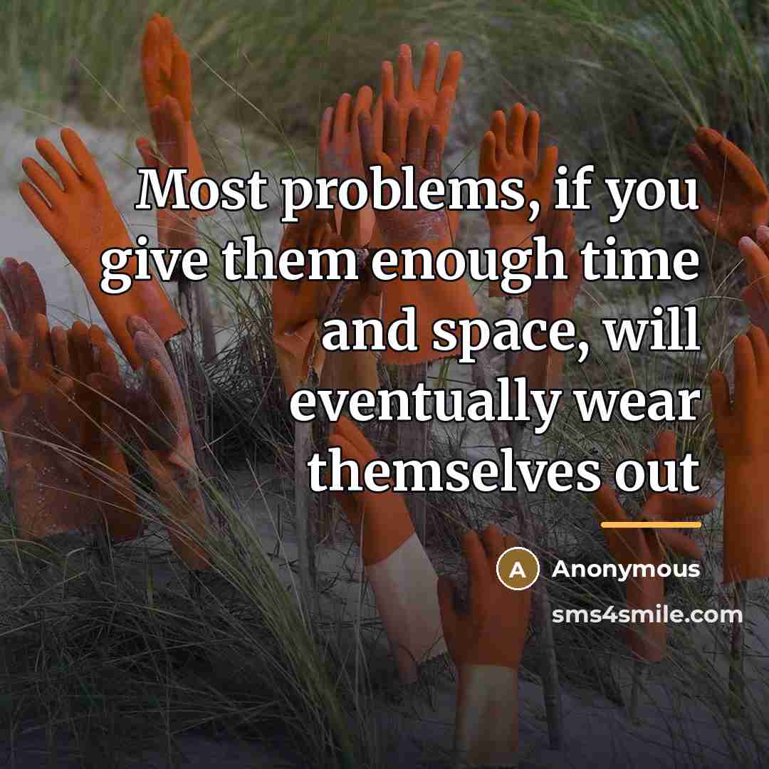 “Most problems, if you give them enough time and space,…” quote by Anonymous