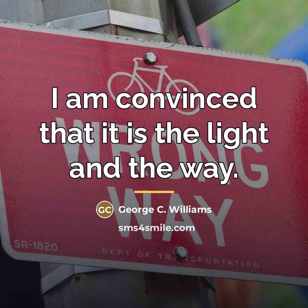 “I am convinced that it is the light and the…” quote by George C. Williams