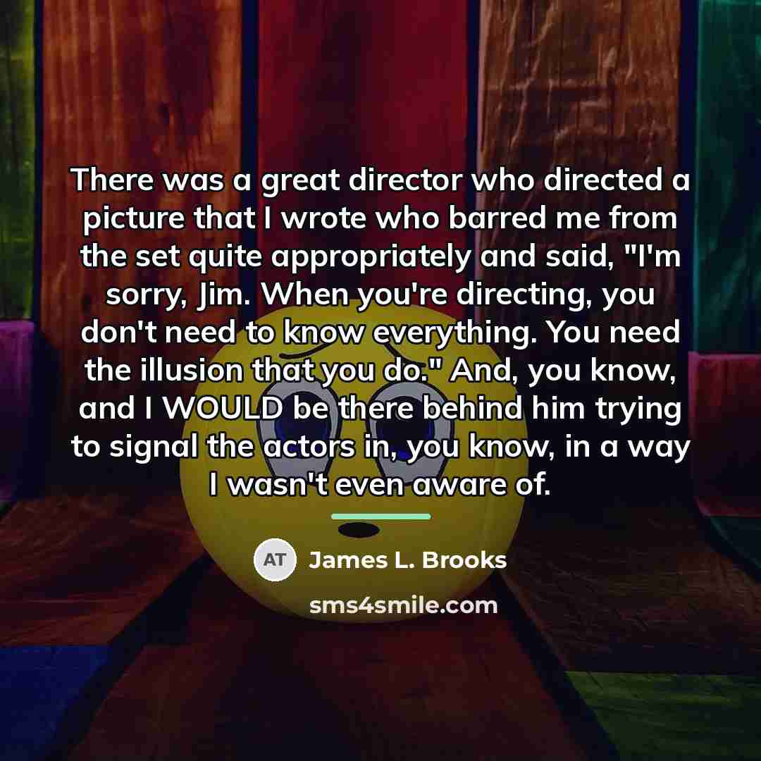 “There was a great director who directed a picture that…” quote by James L. Brooks