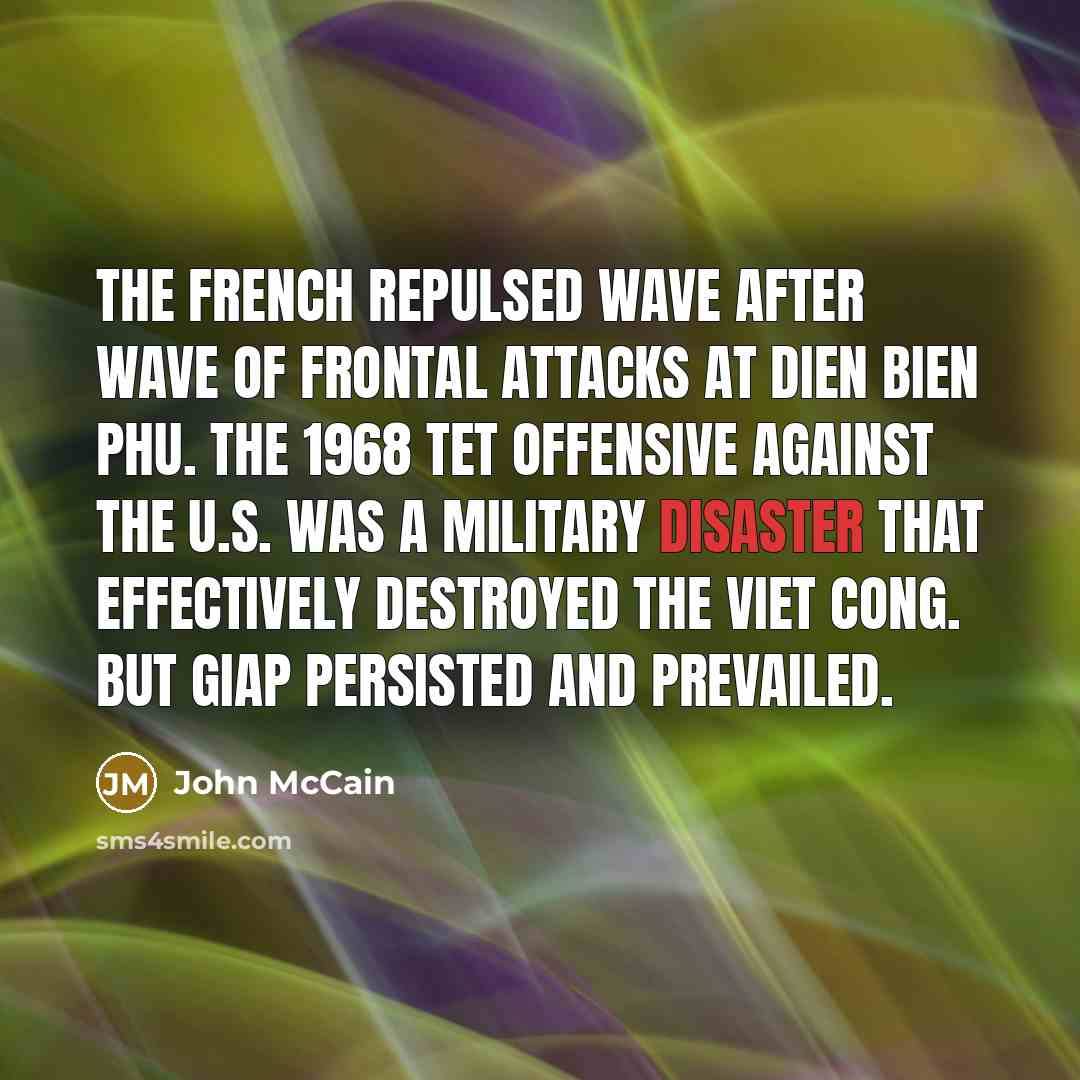 “The French repulsed wave after wave of frontal attacks at…” quote by John McCain