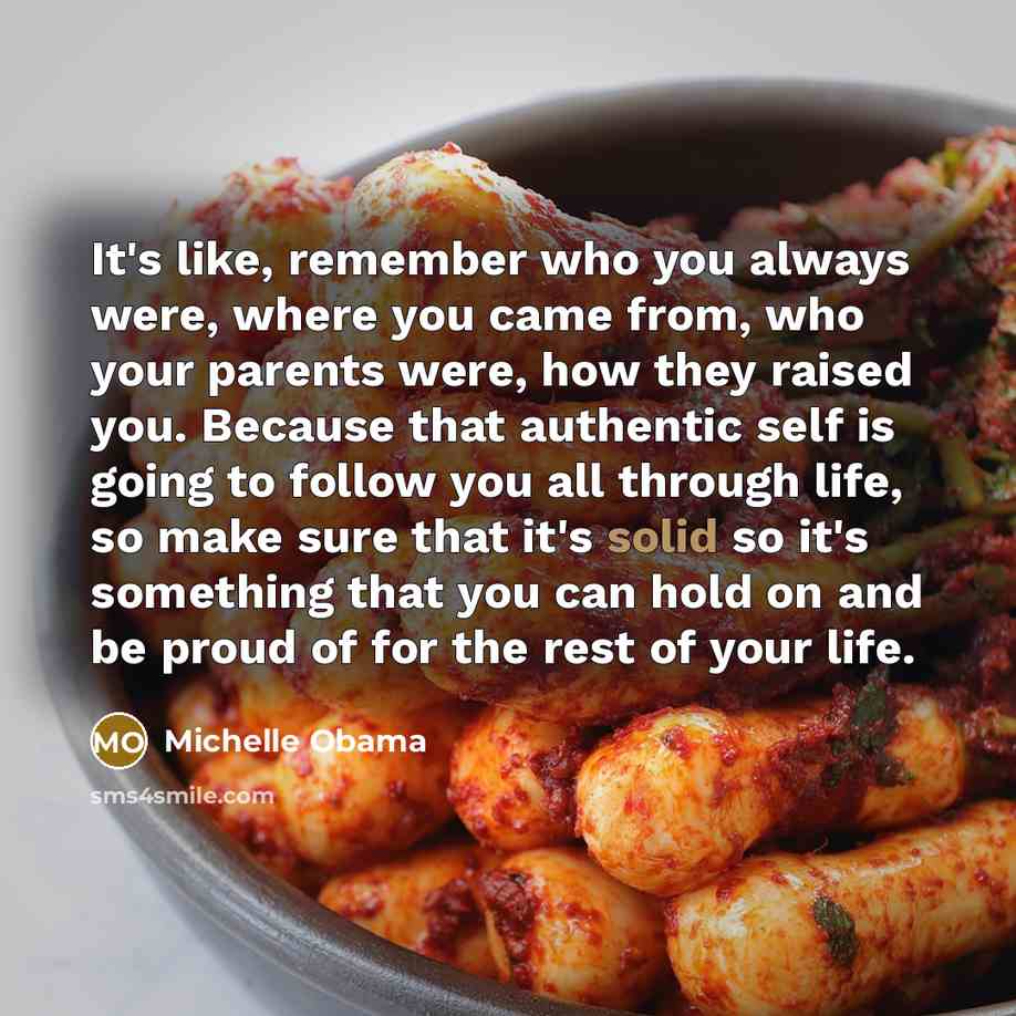 “It's like, remember who you always were, where you came…” quote by Michelle Obama