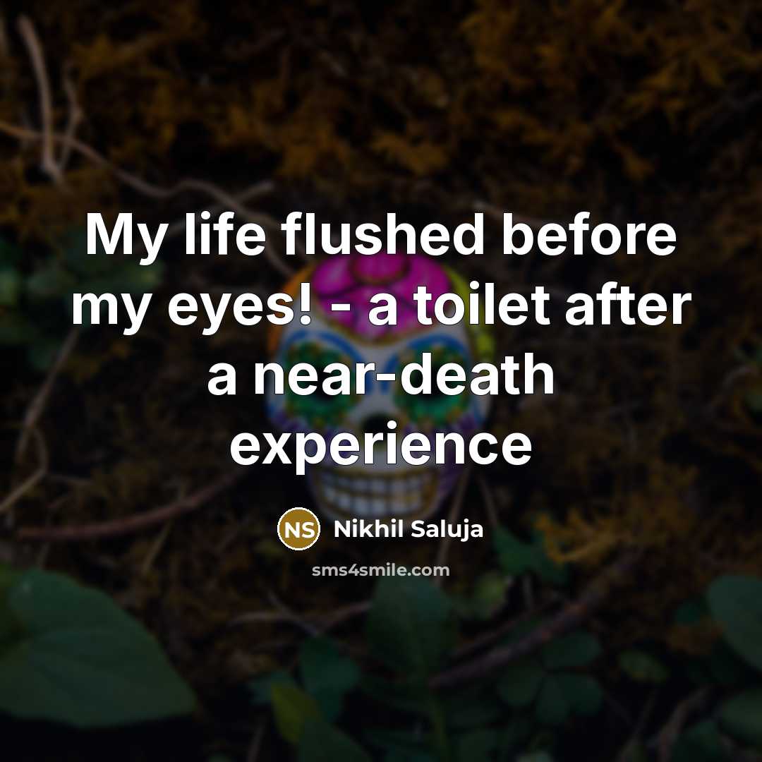 “My life flushed before my eyes! - a toilet after…” quote by Nikhil Saluja