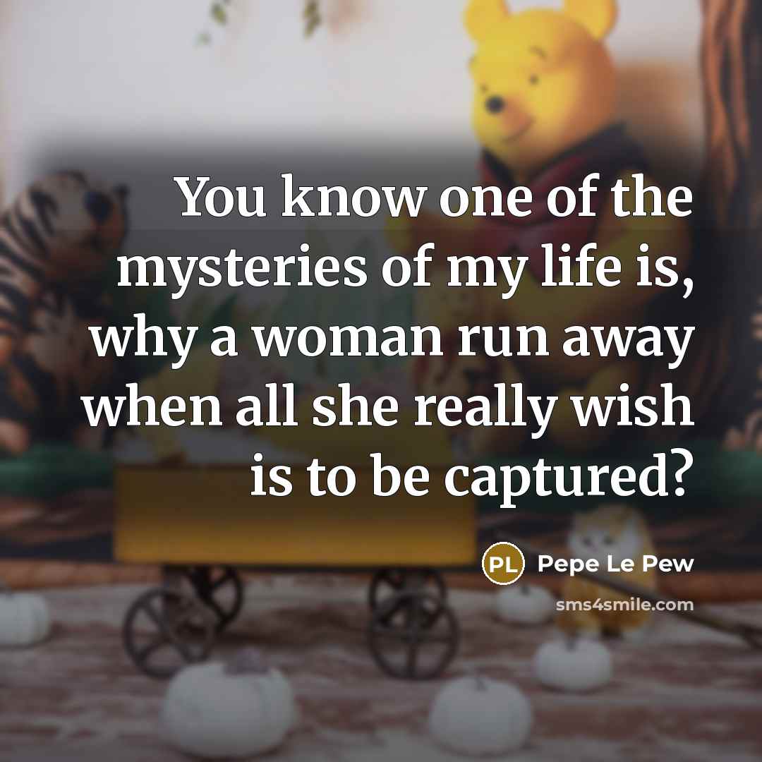 “You know one of the mysteries of my life is,…” quote by Pepe Le Pew