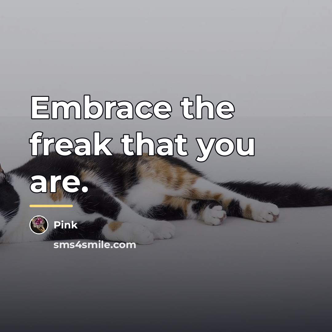 “Embrace the freak that you are.…” quote by Pink