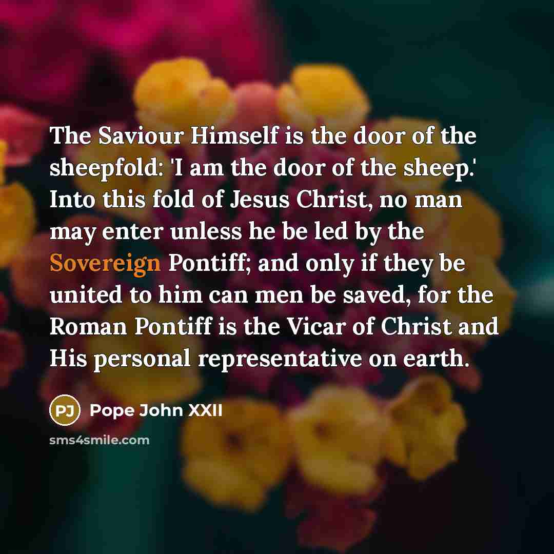 “The Saviour Himself is the door of the sheepfold: 'I…” quote by Pope John XXII