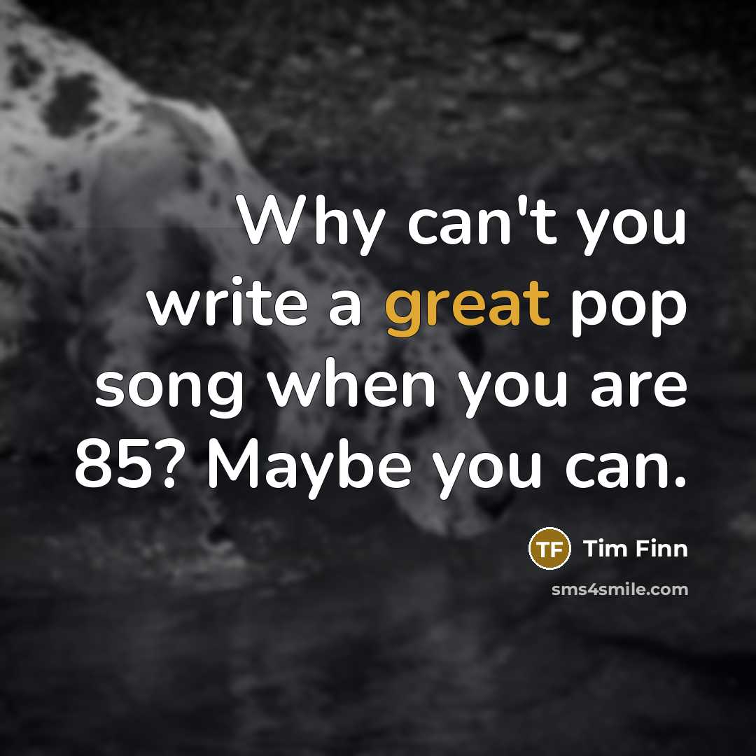 “Why can't you write a great pop song when you…” quote by Tim Finn