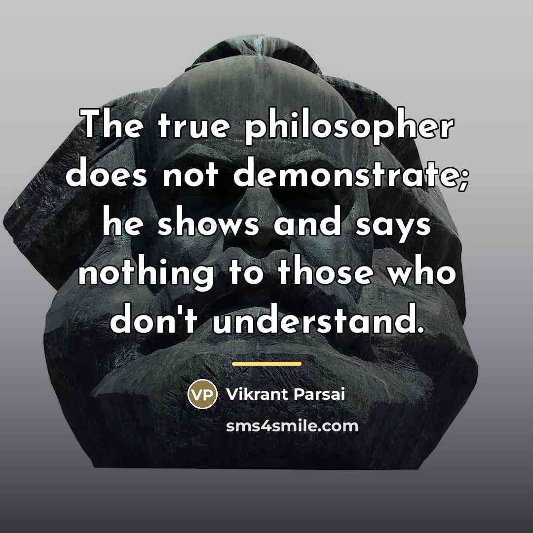 “The true philosopher does not demonstrate; he shows and says…” quote by Vikrant Parsai