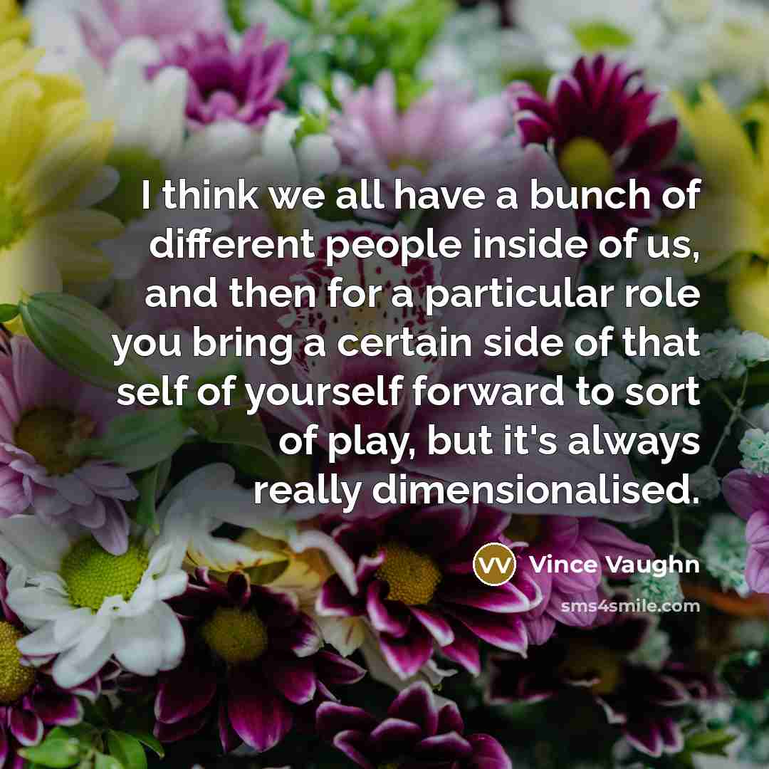 “I think we all have a bunch of different people…” quote by Vince Vaughn