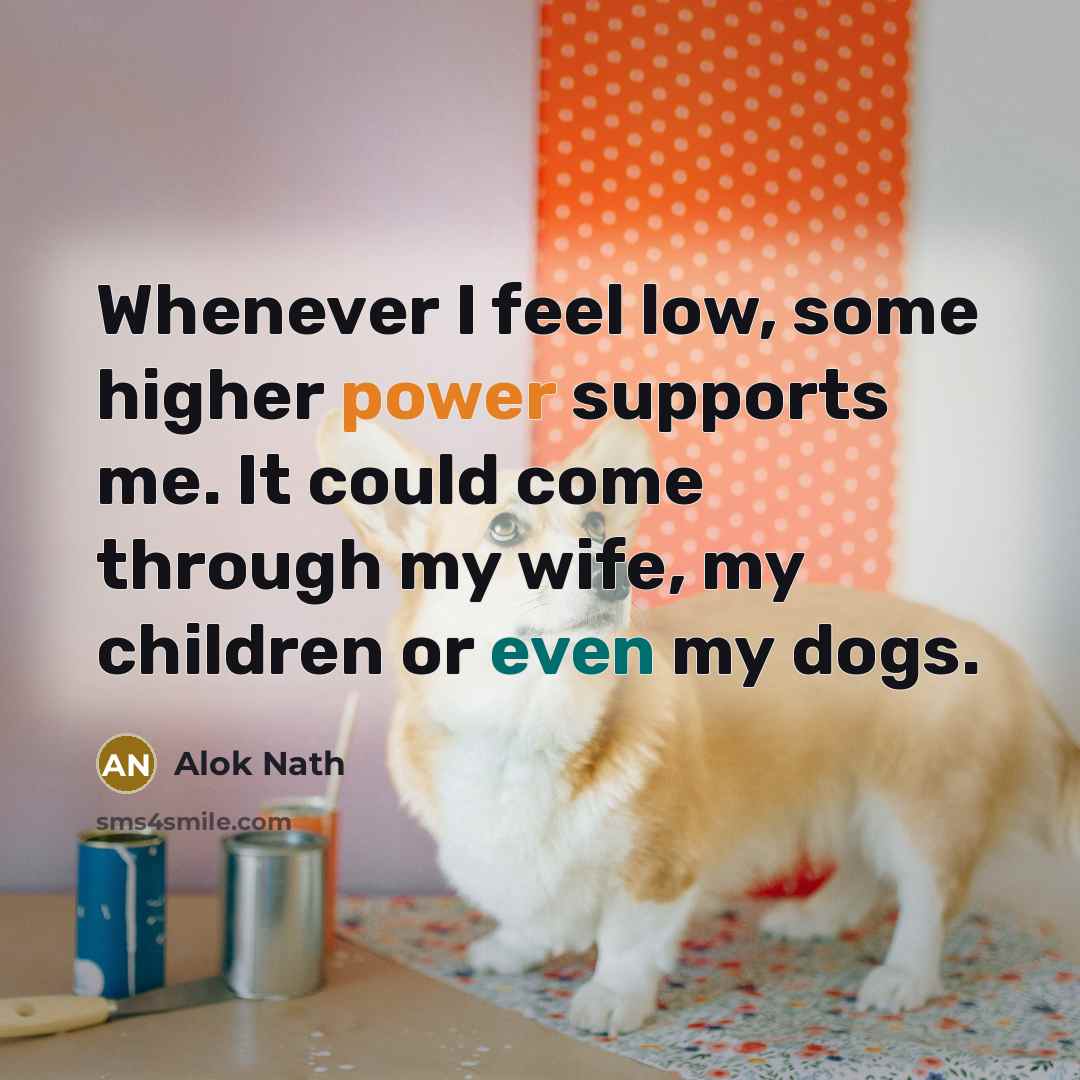 “Whenever I feel low, some higher power supports me. It…” quote by Alok Nath