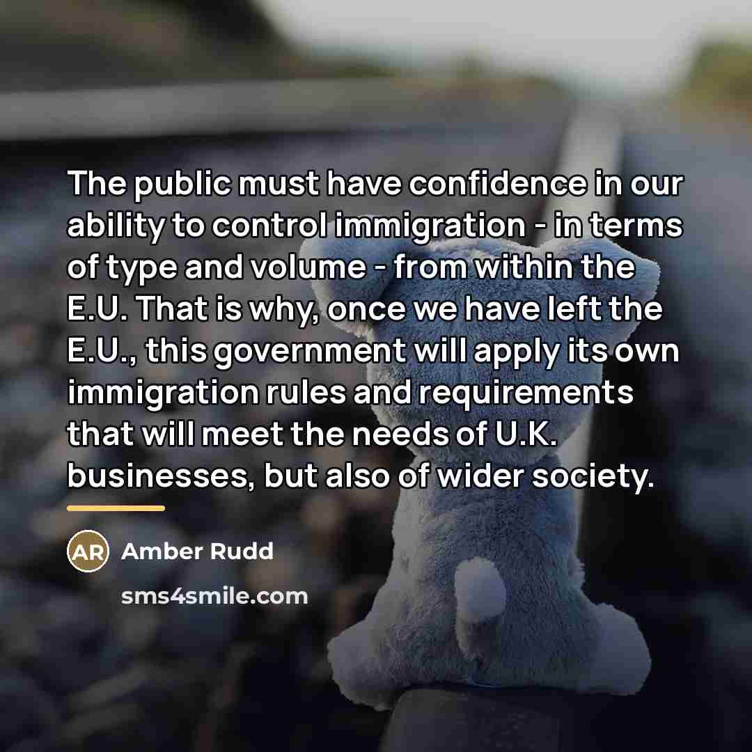 “The public must have confidence in our ability to control…” quote by Amber Rudd