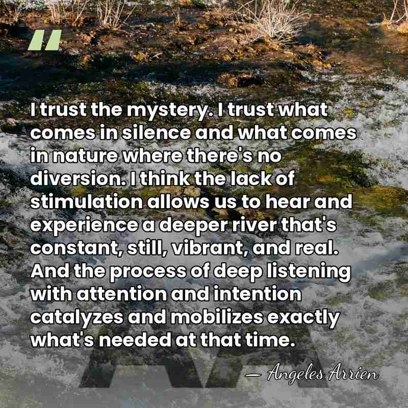I trust the mystery. I trust what comes in silence and what&hellip; - Angeles Arrien
